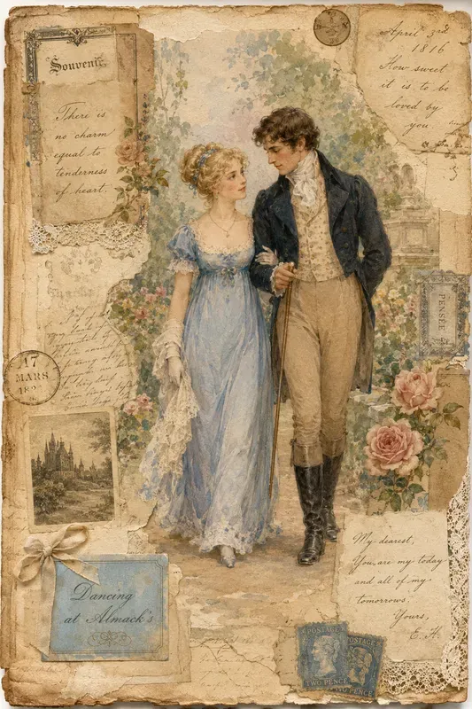 Romantic Couple Vintage Journal Pages