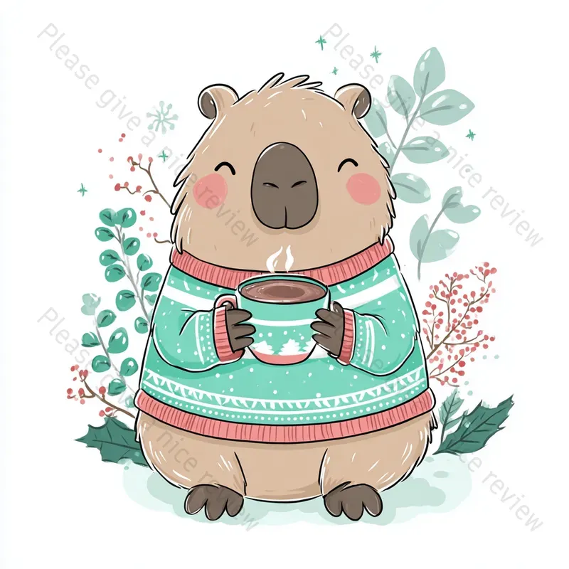 Kawaii Christmas Animal Clipart