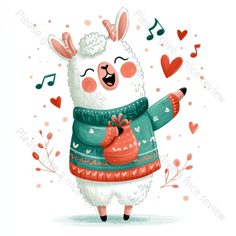 Kawaii Christmas Animal Clipart