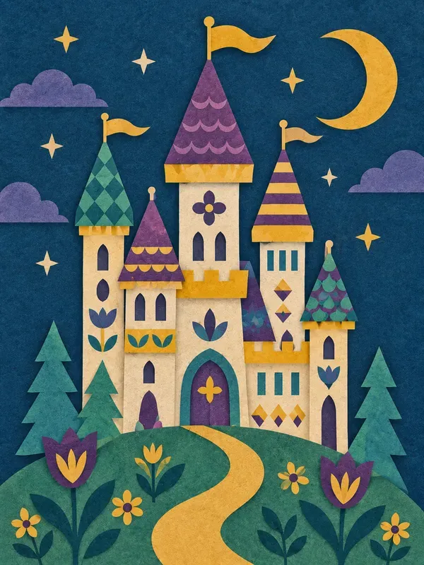 Retro Folk Storybook Papercut Art