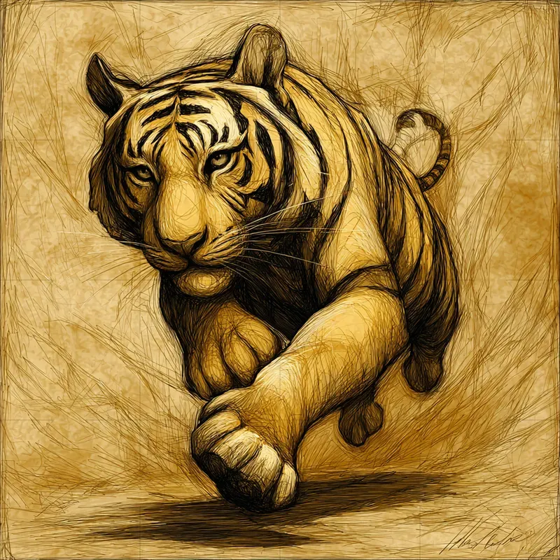 Dynamic Yellow Sepia Animal Prints