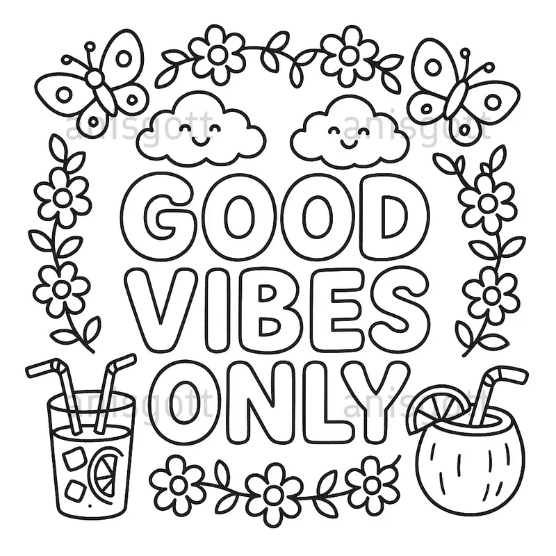Kdp Summer Vibes Quotes Coloring Pages