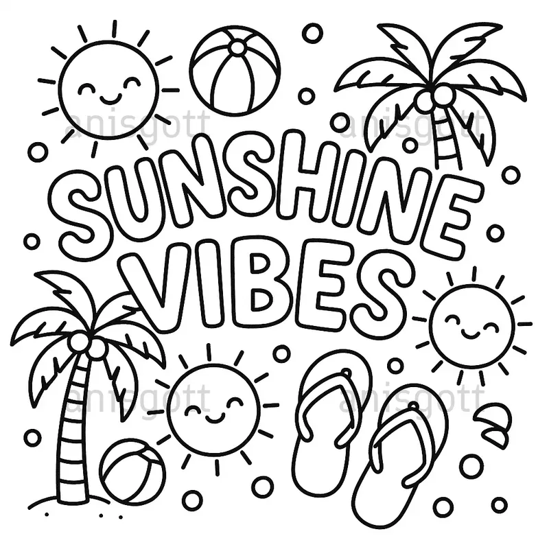 Kdp Summer Vibes Quotes Coloring Pages