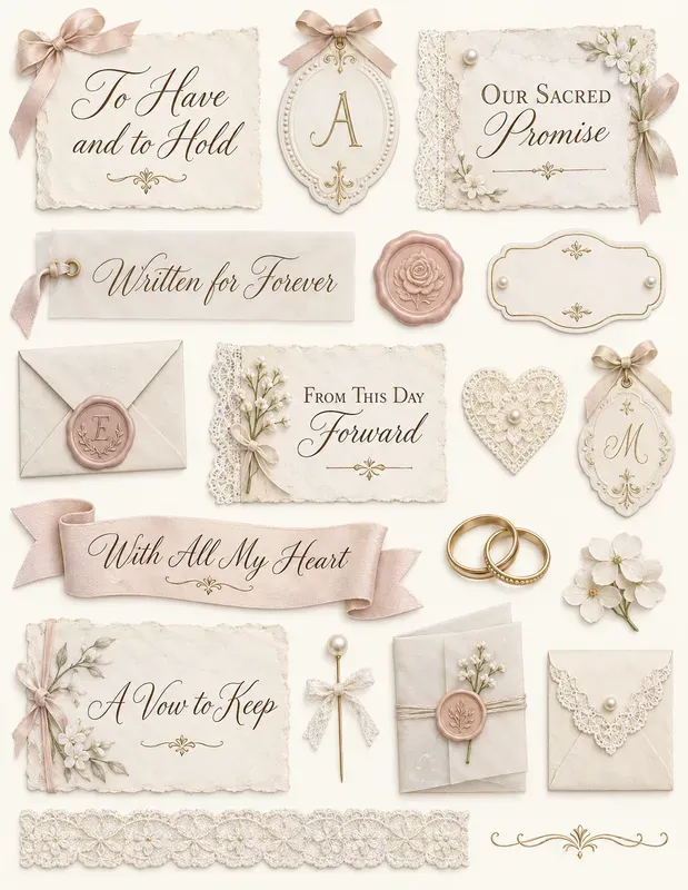 Romance Bridal Typography Ephemera