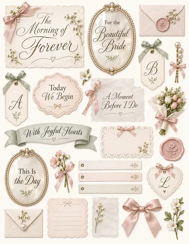 Romance Bridal Typography Ephemera