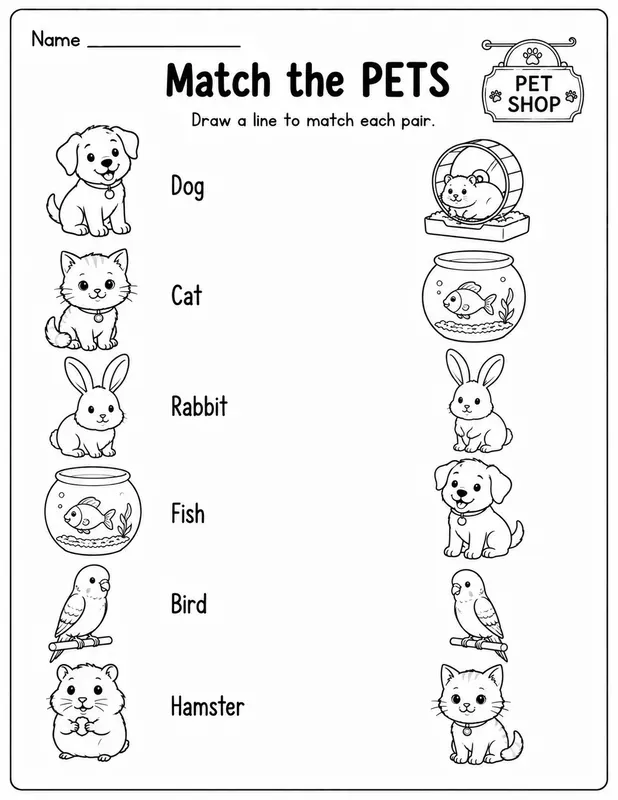 Printable Matching Worksheet Generator