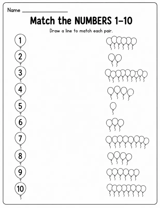 Printable Matching Worksheet Generator