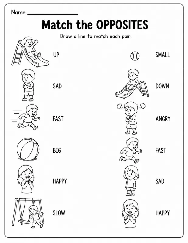 Printable Matching Worksheet Generator