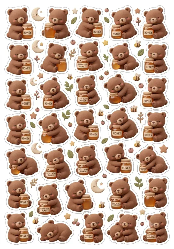 3D Clay Chibi Animal Sticker Printables