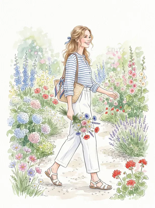 Elegant Watercolor Memorial Day Girls