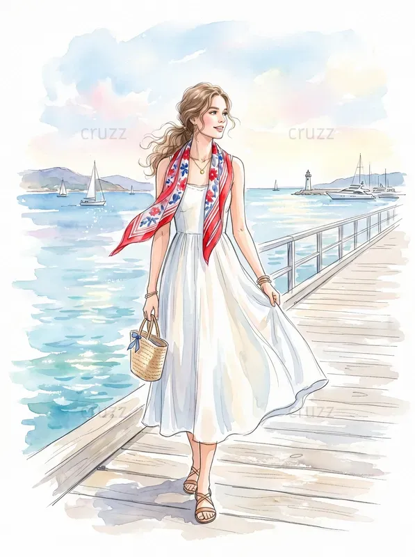 Elegant Watercolor Memorial Day Girls