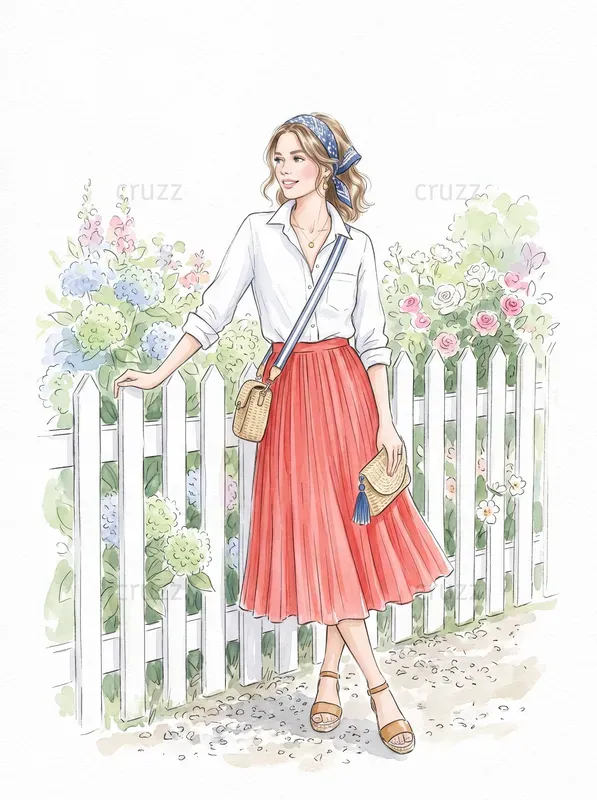Elegant Watercolor Memorial Day Girls
