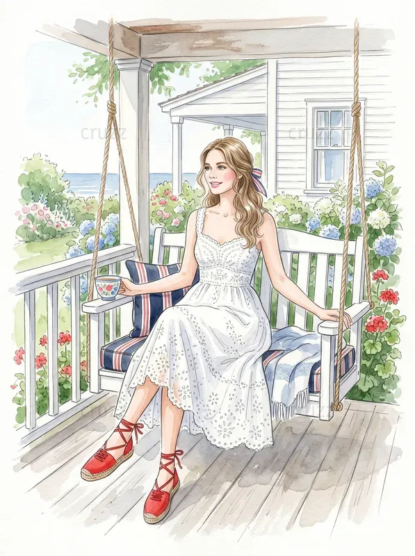 Elegant Watercolor Memorial Day Girls