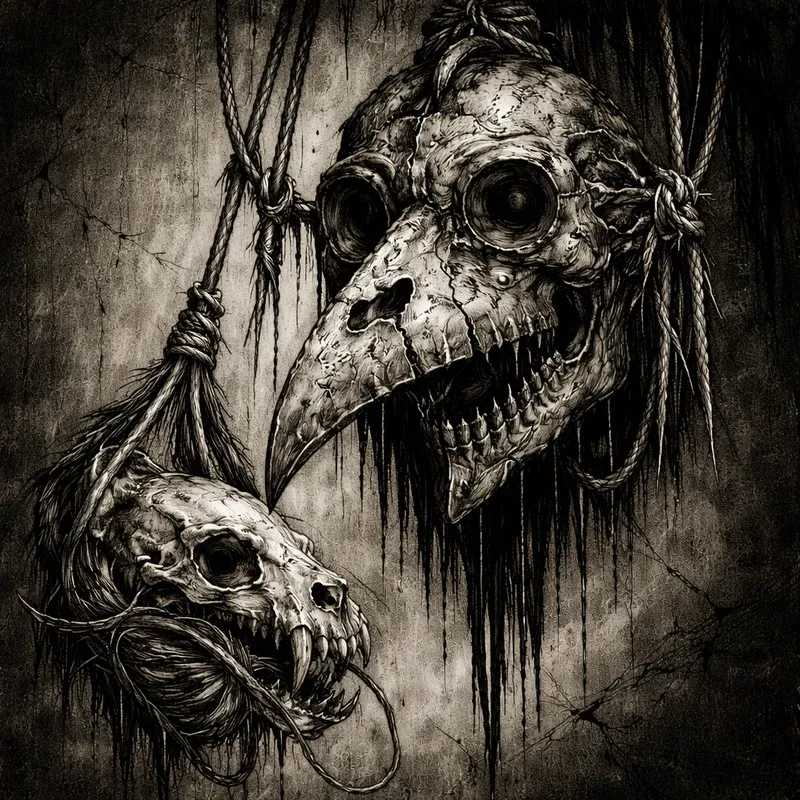 Dark Hanging Skulls Ink Artworks