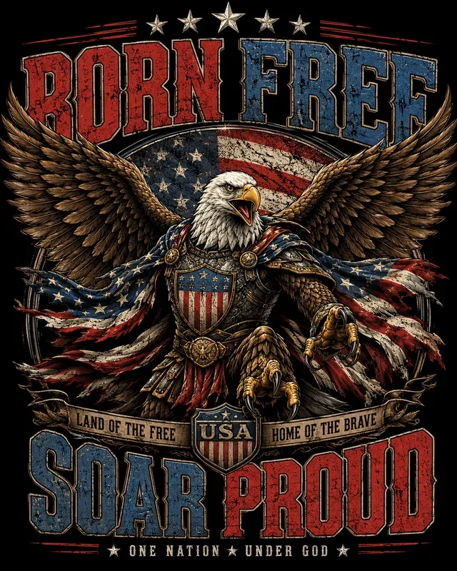 Vintage Patriotic Usa Freedom Tees