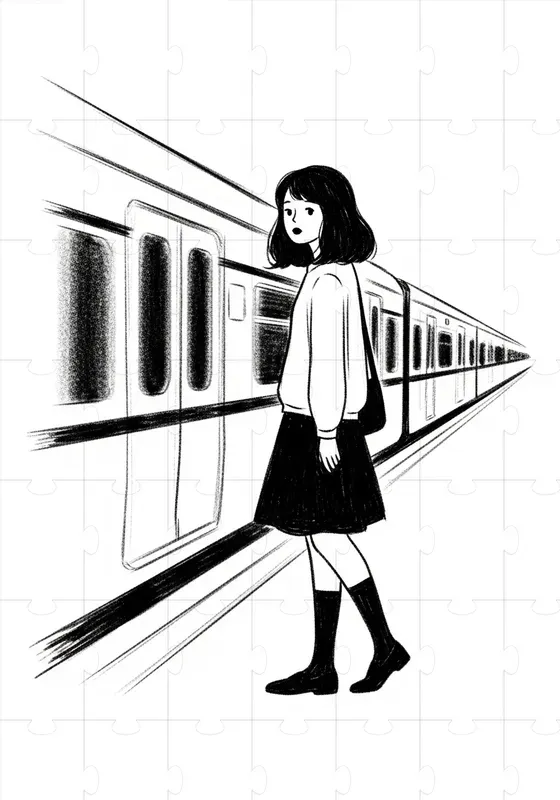 Expressive Minimal Charcoal Scenes