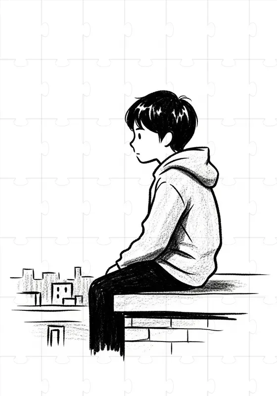 Expressive Minimal Charcoal Scenes