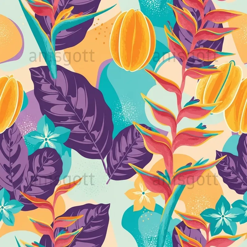 Tropical Botanicals Seamless Patterns