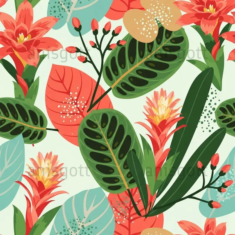 Tropical Botanicals Seamless Patterns