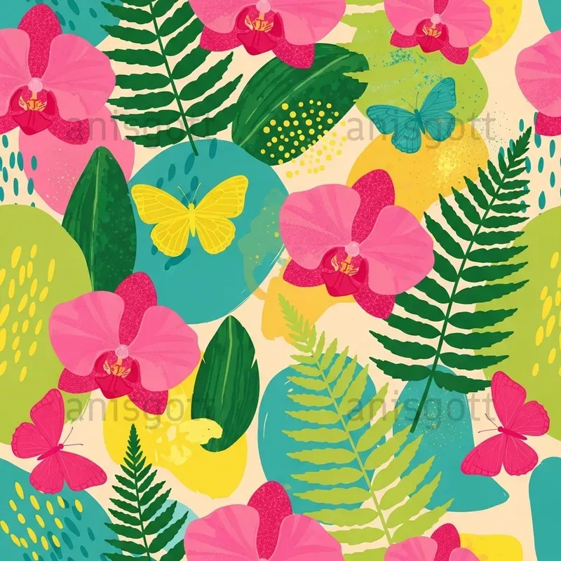 Tropical Botanicals Seamless Patterns