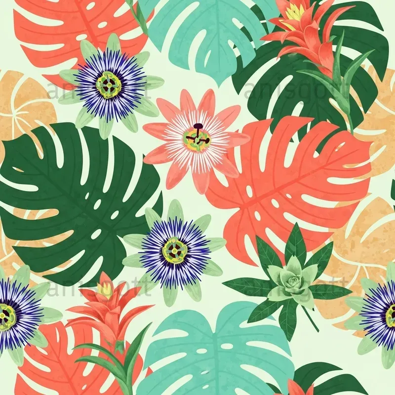Tropical Botanicals Seamless Patterns