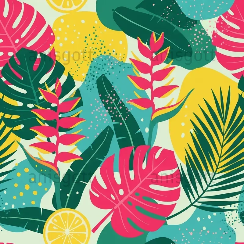 Tropical Botanicals Seamless Patterns