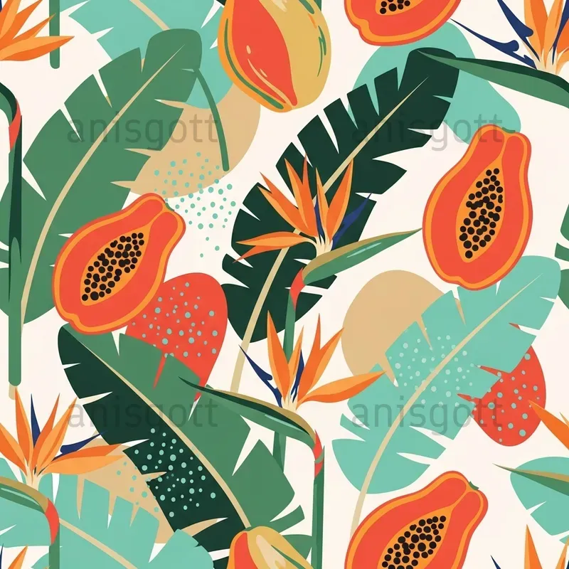 Tropical Botanicals Seamless Patterns