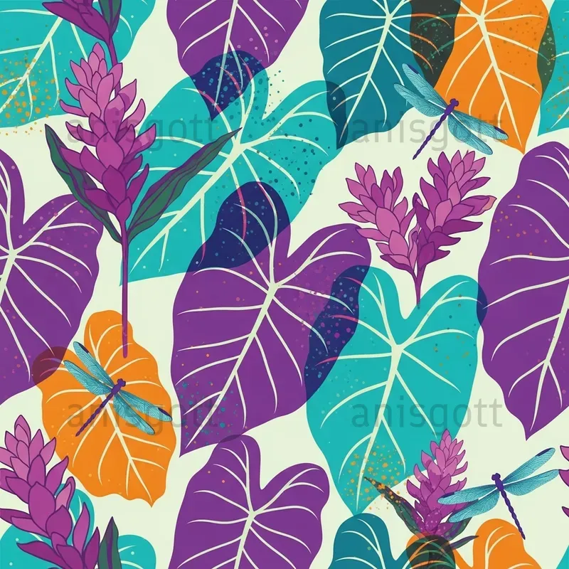Tropical Botanicals Seamless Patterns