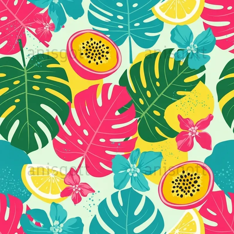 Tropical Botanicals Seamless Patterns