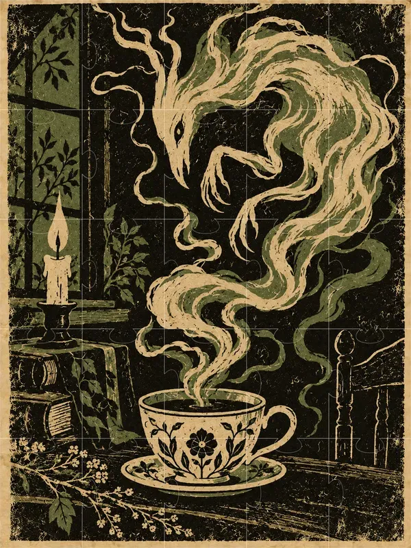 Vintage Folk Horror Linocut Illustrations