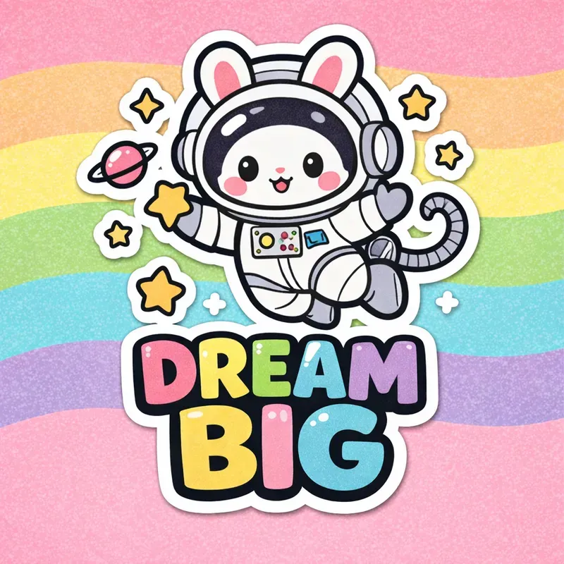 Retro Cute Animal Sticker Slogans Packs