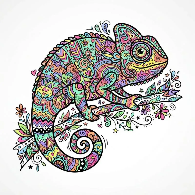Colorful Doodle Animal Illustrations