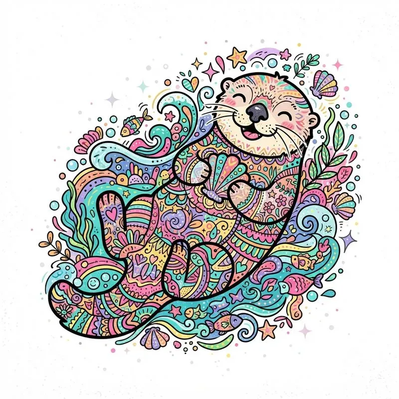 Colorful Doodle Animal Illustrations