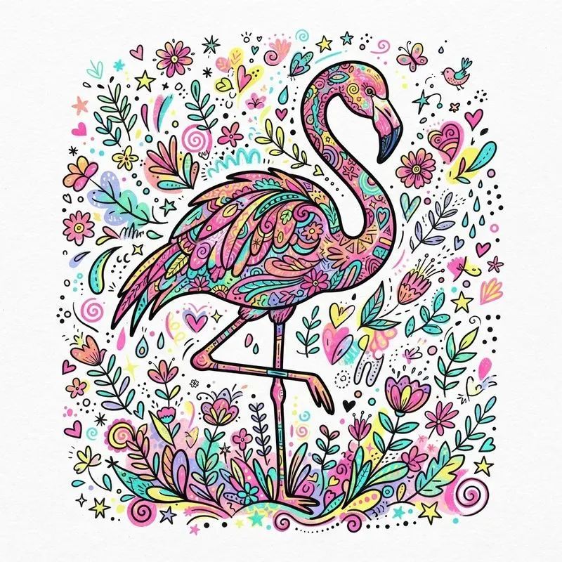 Colorful Doodle Animal Illustrations