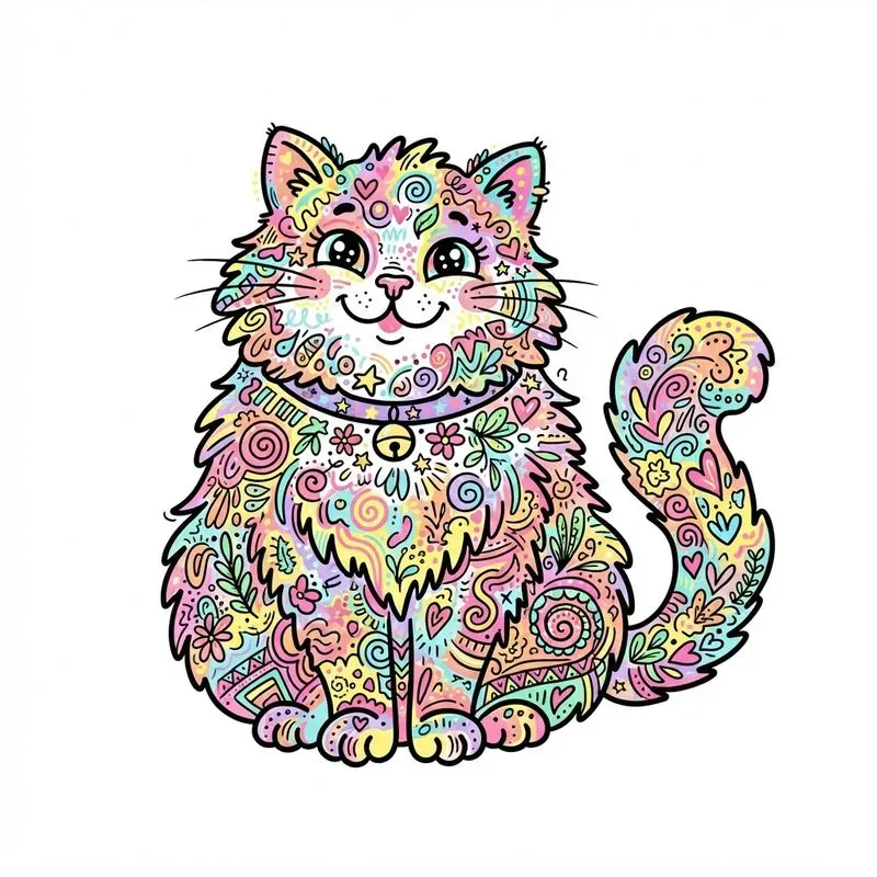 Colorful Doodle Animal Illustrations