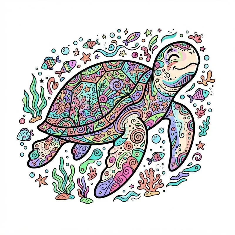Colorful Doodle Animal Illustrations