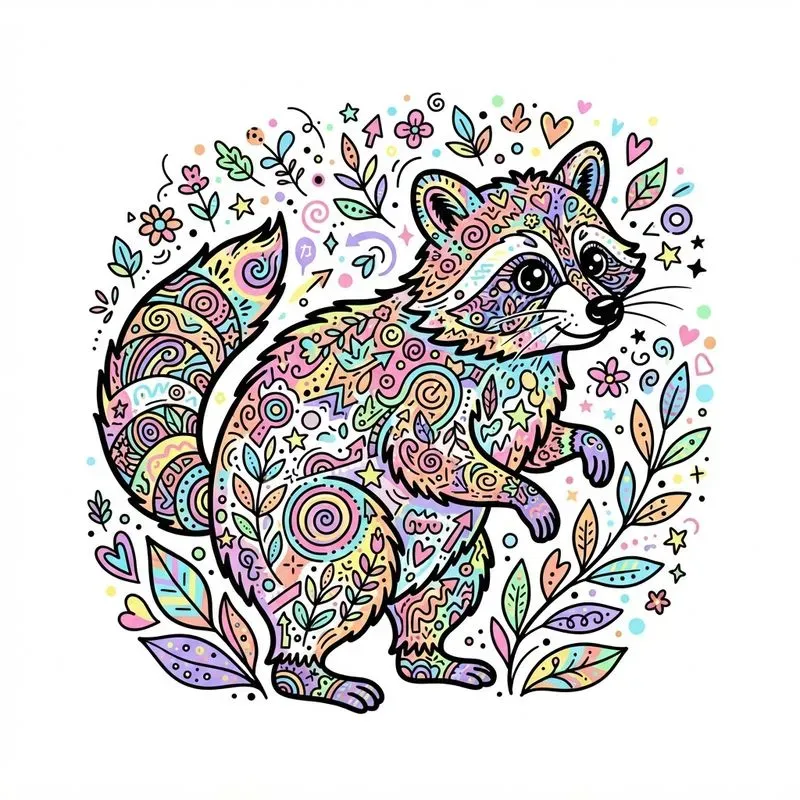 Colorful Doodle Animal Illustrations