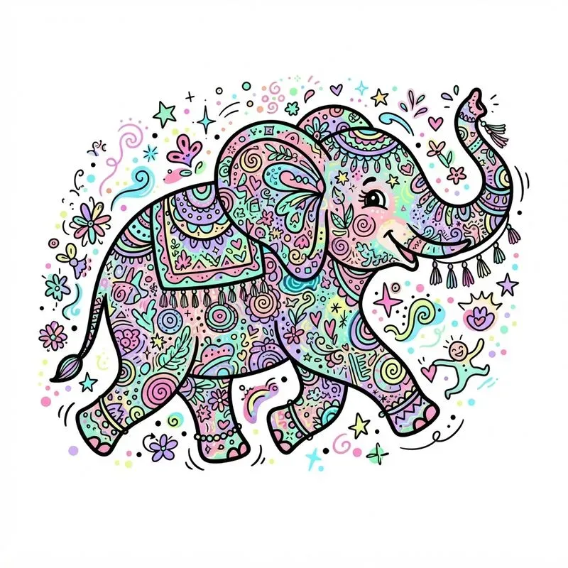 Colorful Doodle Animal Illustrations