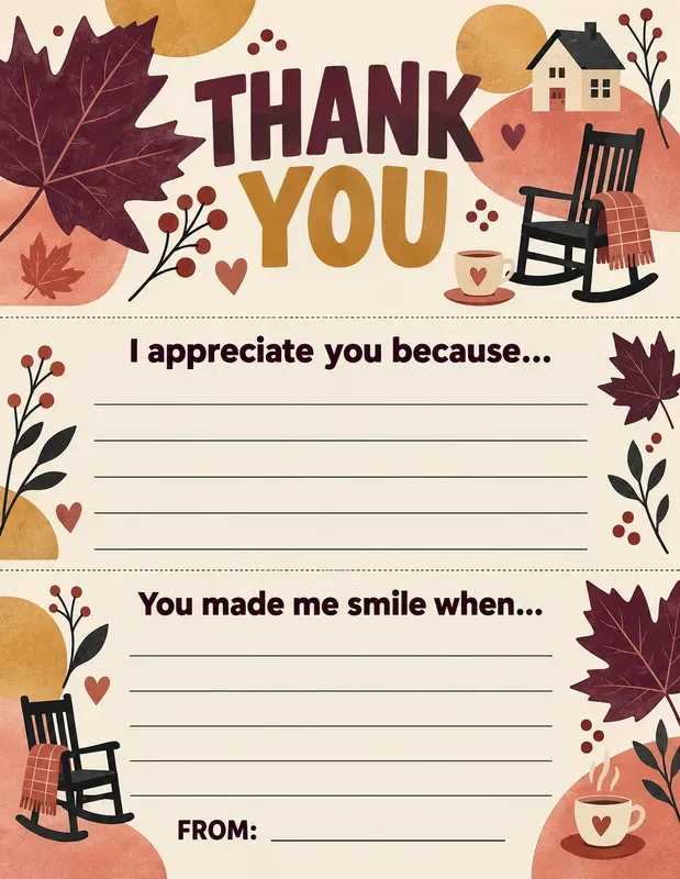 Family Thanksgiving Thank You Notes