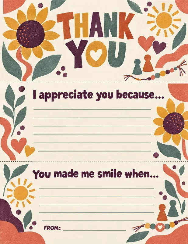 Family Thanksgiving Thank You Notes