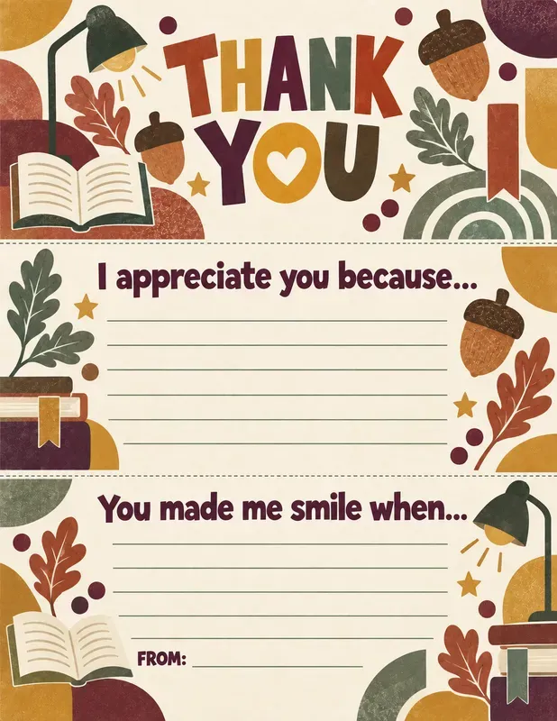 Family Thanksgiving Thank You Notes