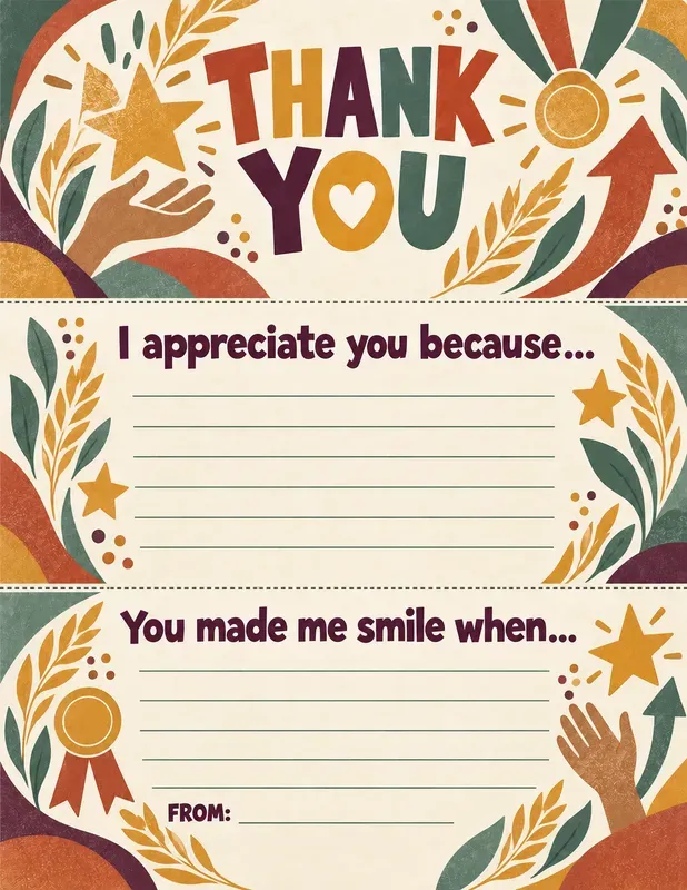 Family Thanksgiving Thank You Notes