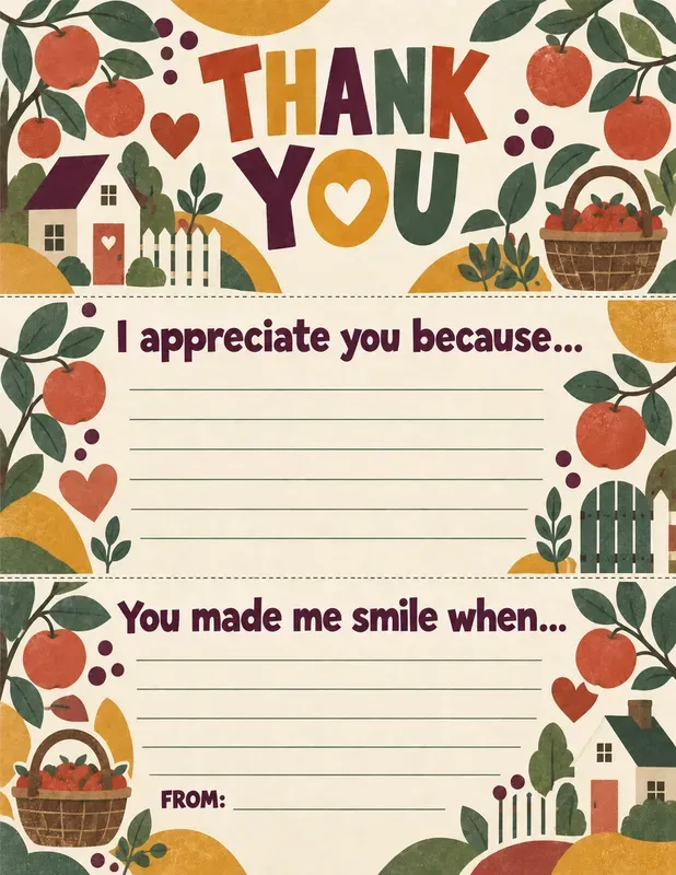 Family Thanksgiving Thank You Notes