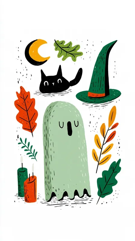 Cute Handdrawn Halloween Illustrations