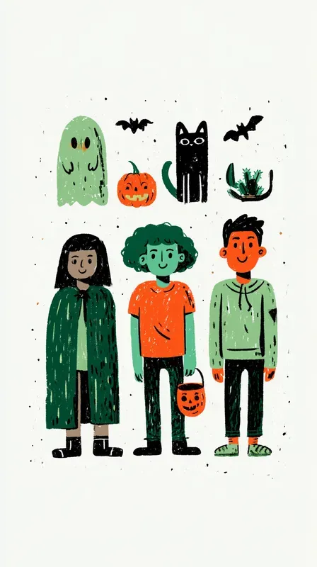 Cute Handdrawn Halloween Illustrations