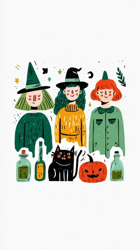 Cute Handdrawn Halloween Illustrations