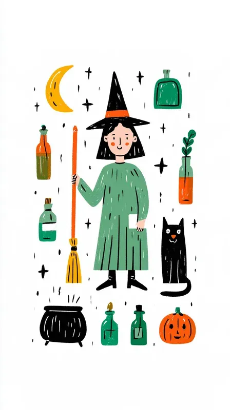 Cute Handdrawn Halloween Illustrations