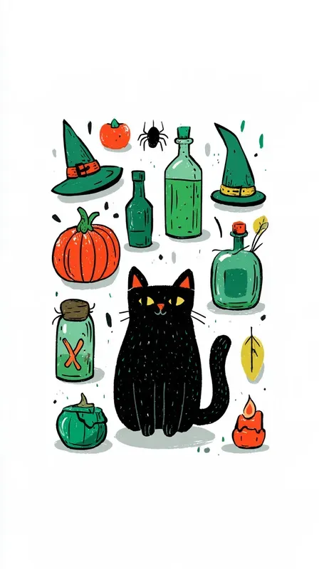 Cute Handdrawn Halloween Illustrations