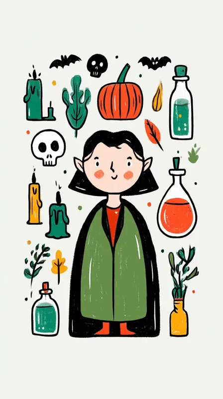Cute Handdrawn Halloween Illustrations