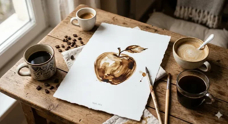 Coffee Art On White Canvas Sheets